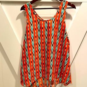 Chevron sleeveless blouse